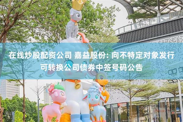 在线炒股配资公司 嘉益股份: 向不特定对象发行可转换公司债券中签号码公告