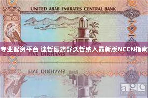 专业配资平台 迪哲医药舒沃哲纳入最新版NCCN指南