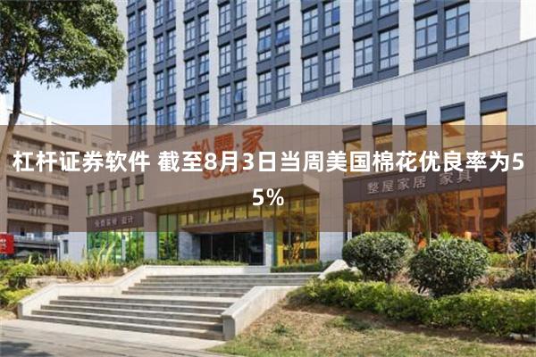 杠杆证券软件 截至8月3日当周美国棉花优良率为55%